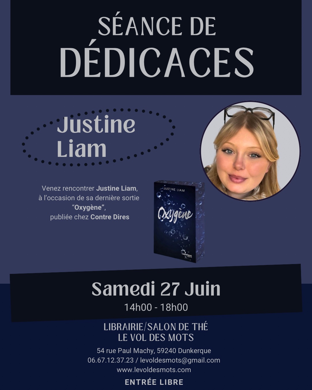 Dédicace avec Justine Liam