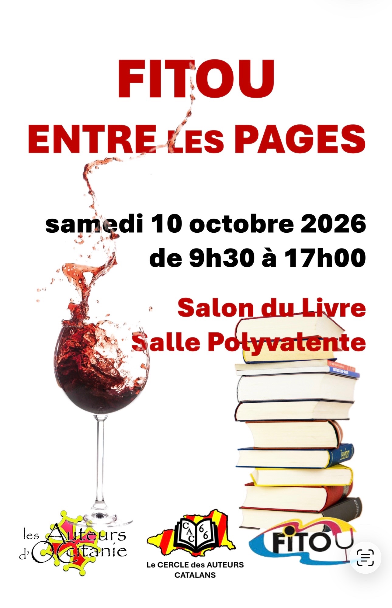 Affiche : Salon du livre Fitou : Fitou entre les Pages